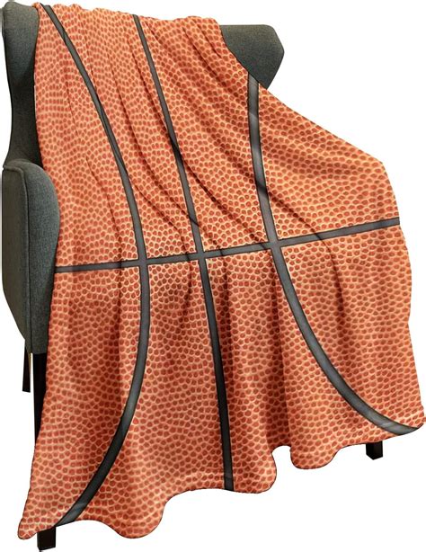 Sports Fleece Blanket 60" x 80" Basketball Texture Lightweight Fuzzy ...
