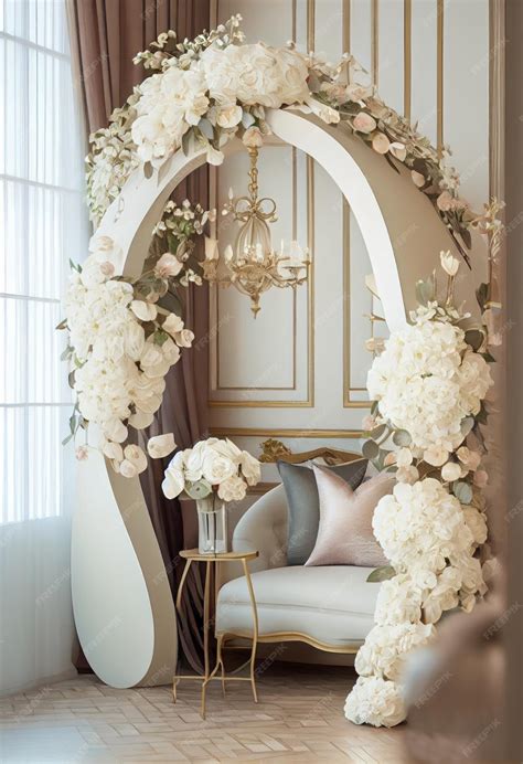 Premium AI Image | Reception arch of a festive event Generative AI