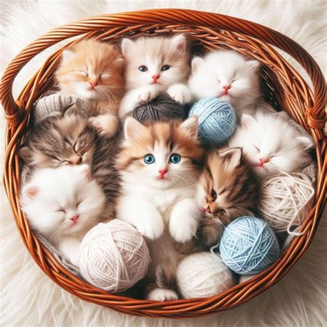 Premium AI Image | Basket of cats