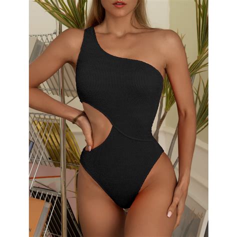 Womens Swimsuit Sexy One-piece Bikini Solid Color Swimwear – byshoppy