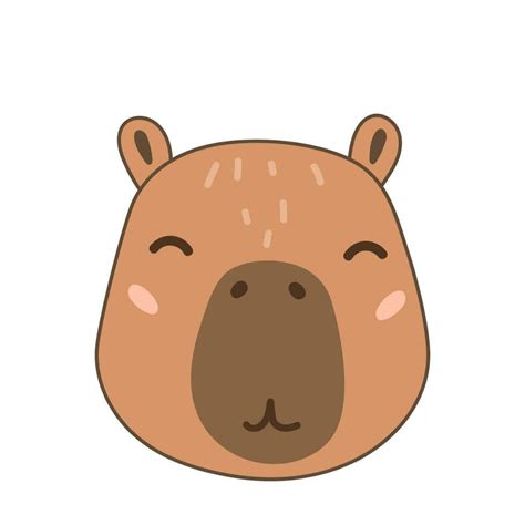 desenho animado capivara. fofa capivara face ícone | Capybara, Birthday ...