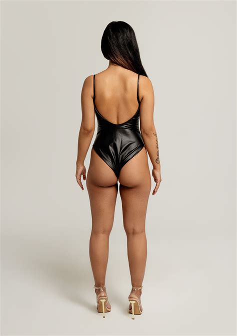 Tianna Vegan Leather One Piece Swimsuit | Vanity Couture