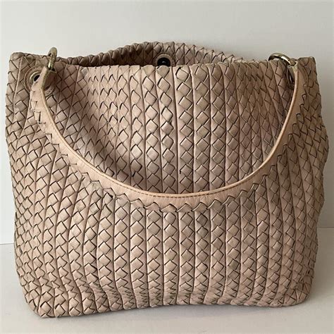 Botegga Veneta Pale Pink Leather Intrecciato... - Depop
