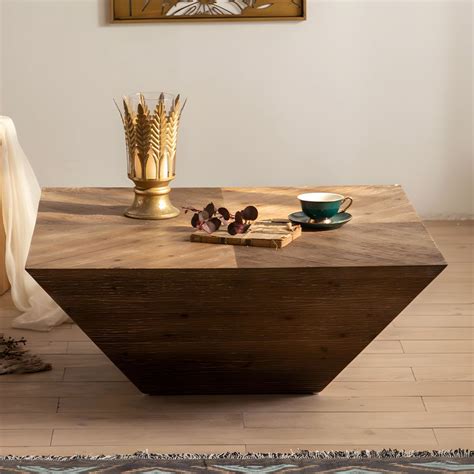 Rustic Corner Table Solid Wood Brown Accent Side Table for Living Room ...