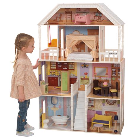wooden doll house with dolls 7