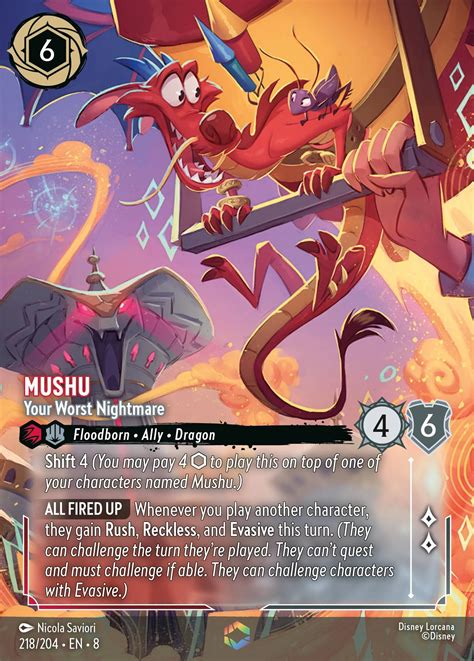 008-218 Mushu - Your Worst Nightmare Lorcana Card | Disney Lorcana