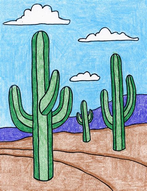 draw  cactus art projects  kids