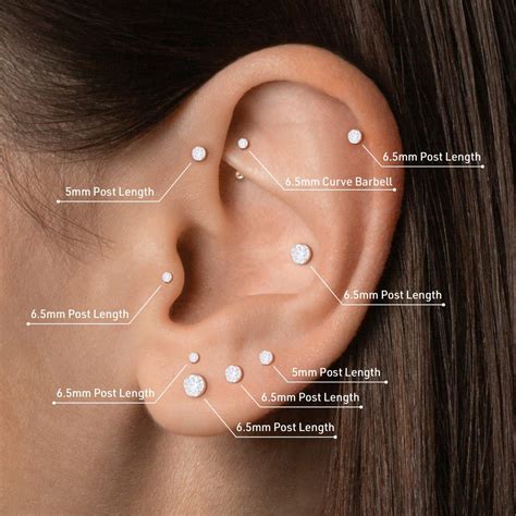 Ear Piercing Placement Chart - Best Chart Examples