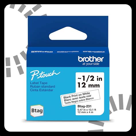 Amazon.com: Brother Genuine P-Touch Btag BTAG231 Black on White Label
