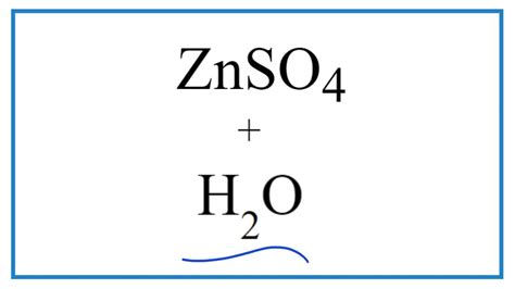 Equation for ZnSO4 + H2O (Zinc sulfate + Water) - YouTube