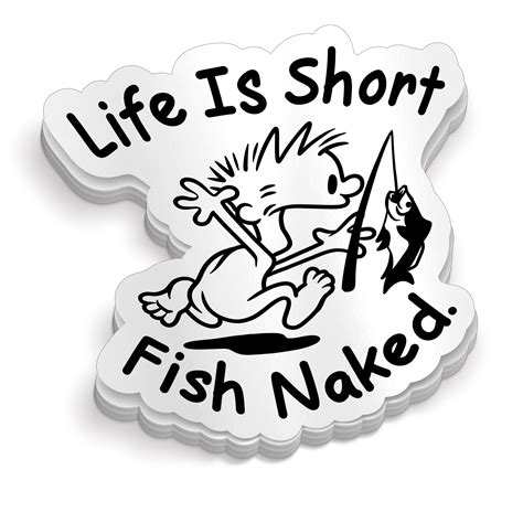 Fish Naked - Funny Fishing Sticker