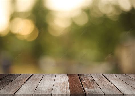 Empty Wooden Table With Blurred Background, Mockup, Wooden Table, Table ...