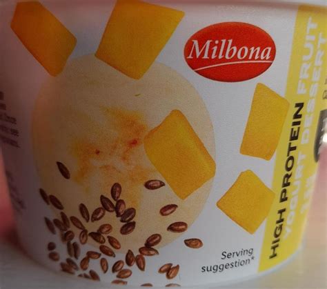 high protein fruit yoghurt dessert Milbona - kalorie, kJ a nutriční ...