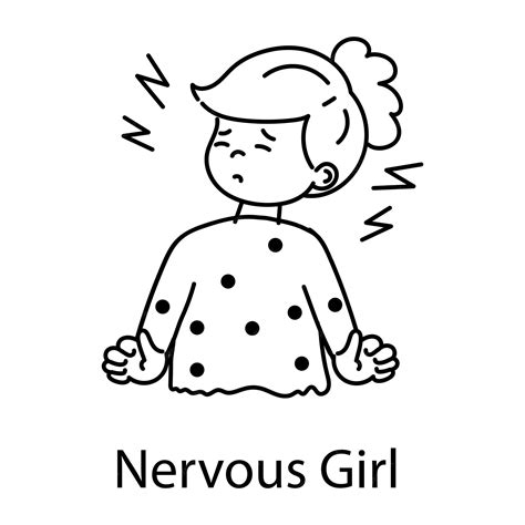 Premium Vector | Heres a doodle icon of nervous girl
