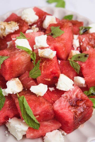 Watermelon Feta Salad with Mint and Balsamic - Real Greek Recipes