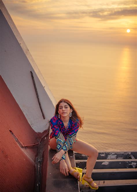 Sunsets and abstract prints: Alaya F stuns in shirt and mini shorts