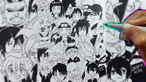Making An Anime Doodle Collage ! Can You Spot Them All ? - YouTube