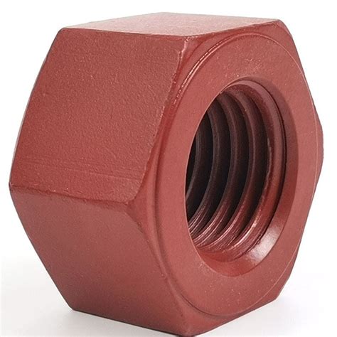 Red Fluorocarbon Coated Hex Nut, DIN 934, ASTM A193 B16, M30 - China Topper