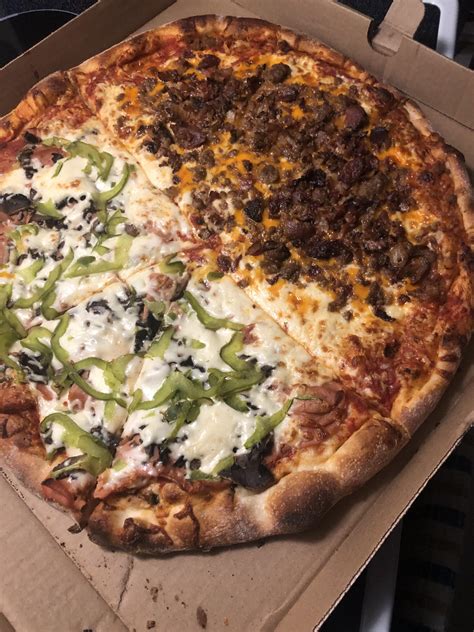 Half combination , half cheeseburger : r/Pizza