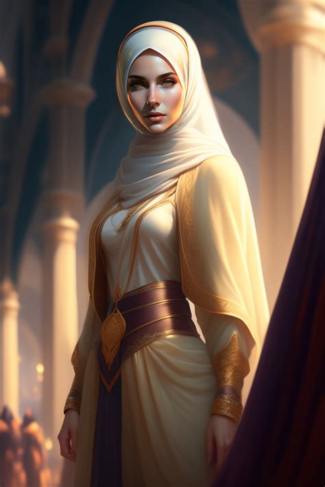 Lexica - Full body nastya nass wearing hijab by stanley artgerm lau