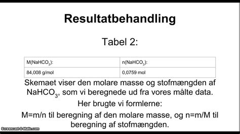 Natriumhydrogencarbonats omdannelse - YouTube