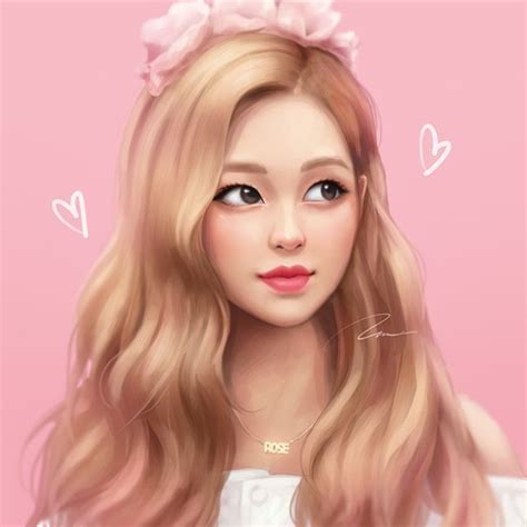Blackpink Rose Cartoon Wallpaper