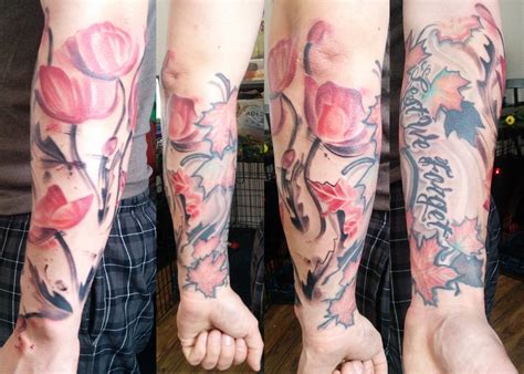 Finished my "lest we forget" sleeve today. Poppies by Liz from ...