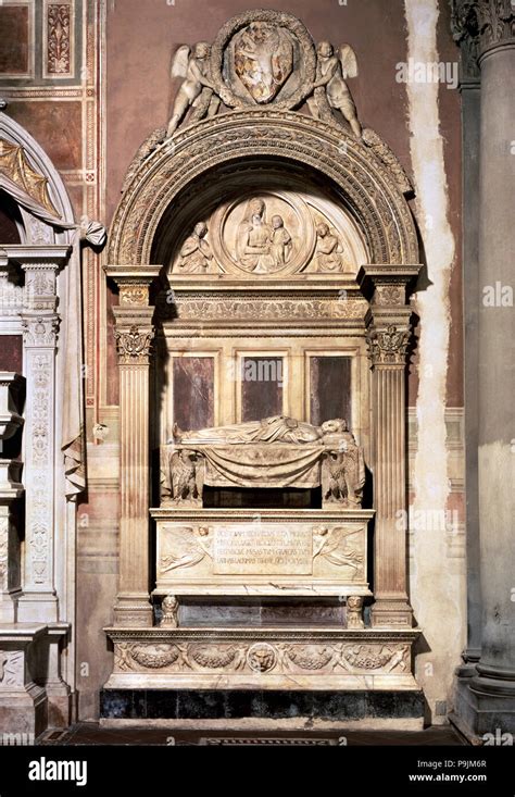 Tomb of Leonardo Bruni (1370-1444), Italian humanist. Work by Bernardo