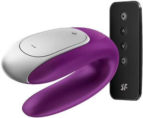 Вибратор двойной, фиолетовый - Satisfyer Double Fun Partner Vibrator ...