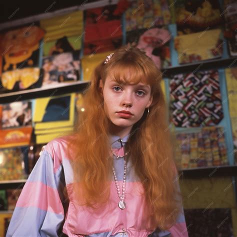 Premium AI Image | Generative AI teen portrait in style 90s or 80s