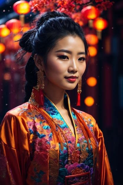 Chinesas Dando O Cuzinho - Retrato de uma bela mulher chinesa em roupas tradicionais chinesas ...