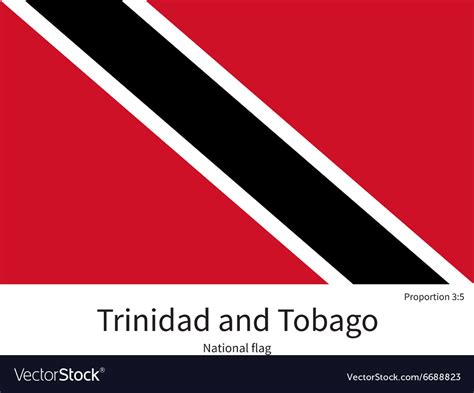 National flag of trinidad and tobago with correct Vector Image