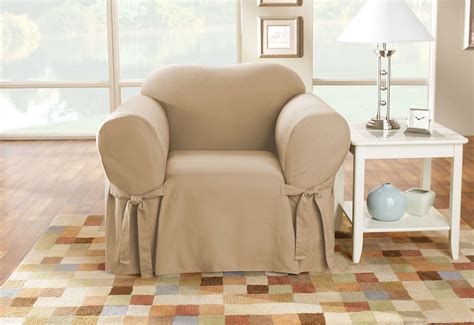 SureFit Cotton Duck Canvas Chair Slipcovers, Chair Cover Cotton Solid