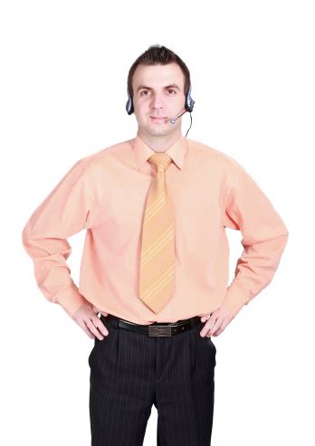 pusat panggilan operator manusia  latar belakang putih foto stok