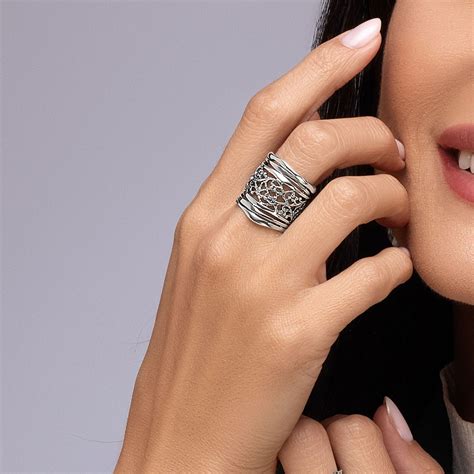 Sterling Silver Lace Shield Ring – Jean Rachel Jewelry