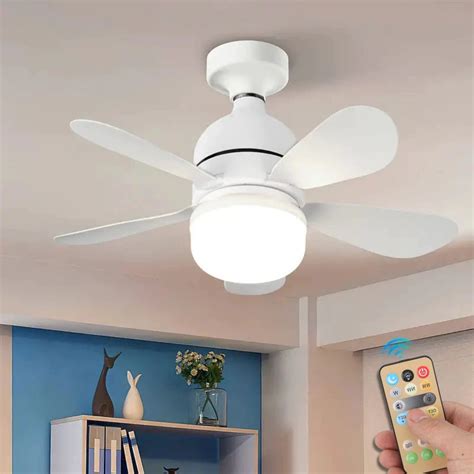 Ventilador De Teto Com Luz De Led E Controle Remoto - Ventilador de teto Com Luz para Pequenos Espaços (6 Hélices) Controle ...