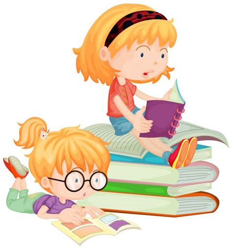 Two children reading books in school | Free Vector #Freepik #freevector ...