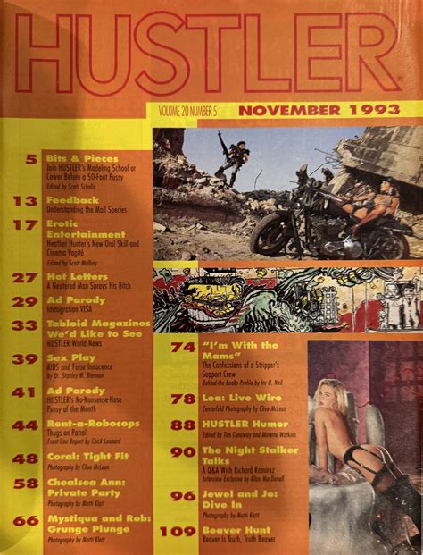 Hustler November 1993 *CG'S & CF'S Sunset & Leena* - FREE Trading Cards