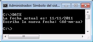 el comando date ms dos basico