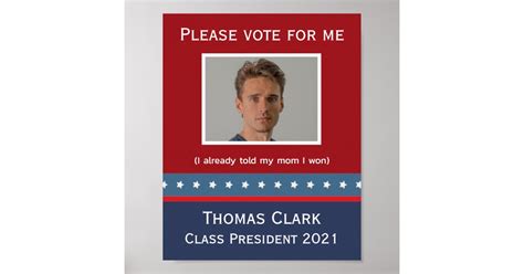student election campaign with photo funny poster | Zazzle