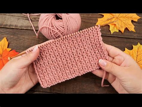 Фоновый эластичный узор спицами 🍁 - YouTube