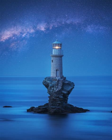 A photo journey in Greece - Tourlitis Lighthouse, Andros, Aegean Sea ...