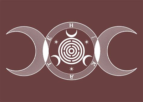 triple moon symbol   mother seal  hekate aka hecate greek