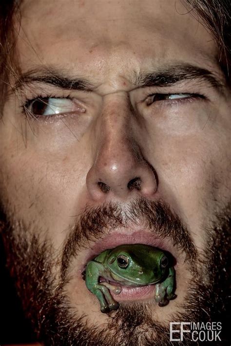 EF IMAGES | Frowning Man Eating A frog