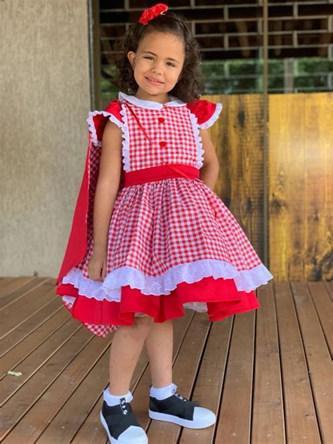 Vestido Chapeuzinho Vermelho Infantil - Vestido Infantil Chapeuzinho Vermelho - RETOEDU