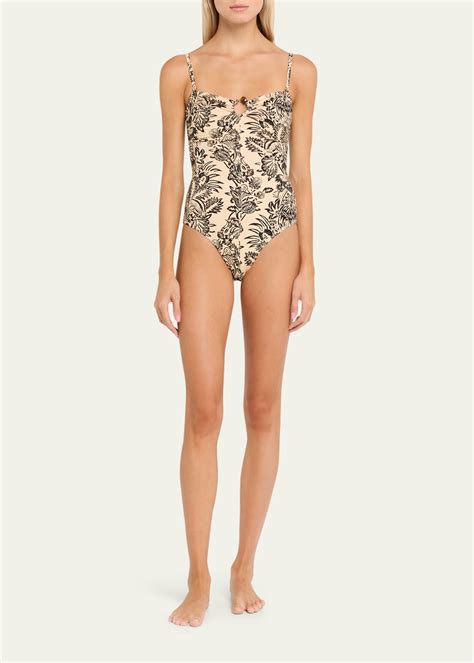 Ulla Johnson Hydra Staples Bandeau One-Piece Swimsuit - Bergdorf Goodman