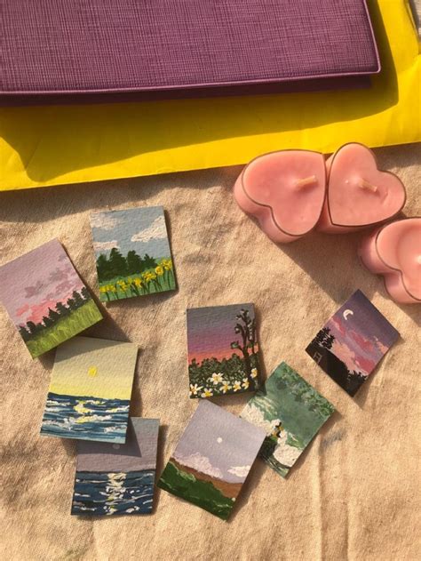 Aesthetic mini paintings in 2024 | Mini paintings, Mini drawings, Mini ...