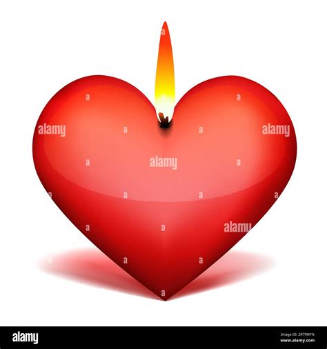 illustration of burning heart on white background Stock Vector Image ...