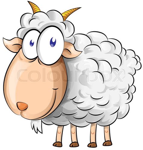 Goat cartoon isolated on white ... | Stock vector | Colourbox