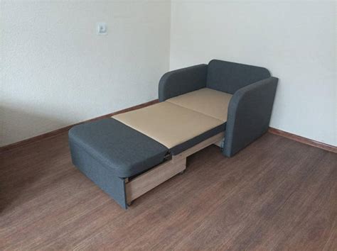 Кресло-кровать раскладное Эльф-80 см мягкое в ткани серого цвета (ID ...